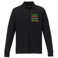 Too Hot Ugly Christmas Sweaters Funny Xmas Family Performance Long Sleeve Polo