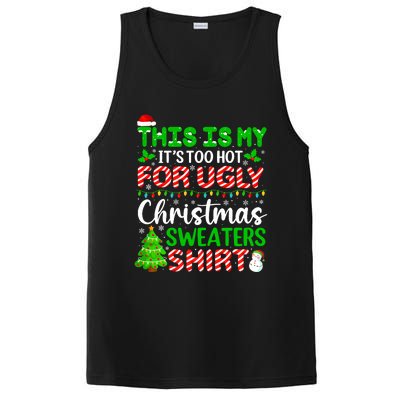 Too Hot Ugly Christmas Sweaters Funny Xmas Family PosiCharge Competitor Tank