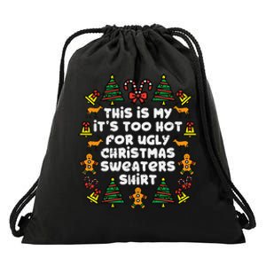 Too Hot Ugly Christmas Sweaters Funny Xmas Family Drawstring Bag