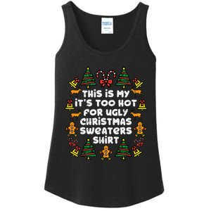 Too Hot Ugly Christmas Sweaters Funny Xmas Family Ladies Essential Tank