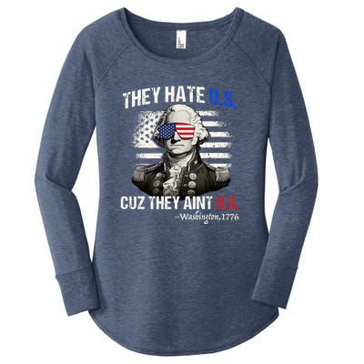 They Hate Us Aint Us George Washington Funny 4th Of July Gift Women's Perfect Tri Tunic Long Sleeve Shirt