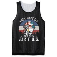 They Hate Us Cuz They Aint Us Funny Fourth 4th Of July Mesh Reversible Basketball Jersey Tank