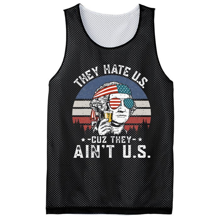 They Hate Us Cuz They Aint Us Funny Fourth 4th Of July Mesh Reversible Basketball Jersey Tank