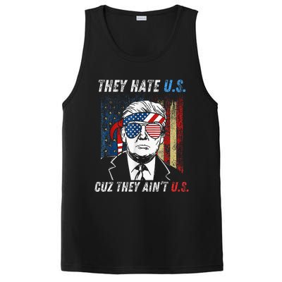 They Hate Us Cuz They AinT Us Funny Trump 4th Of July PosiCharge Competitor Tank