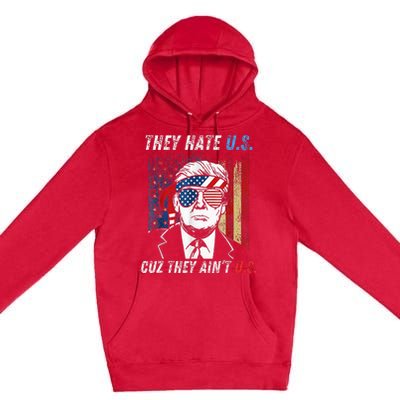 They Hate Us Cuz They AinT Us Funny Trump 4th Of July Premium Pullover Hoodie