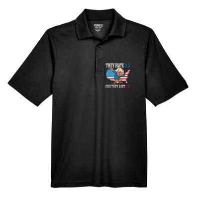 They Hate Us Cuz They AinT Us America Usa Flag 4th Of July Men's Origin Performance Pique Polo