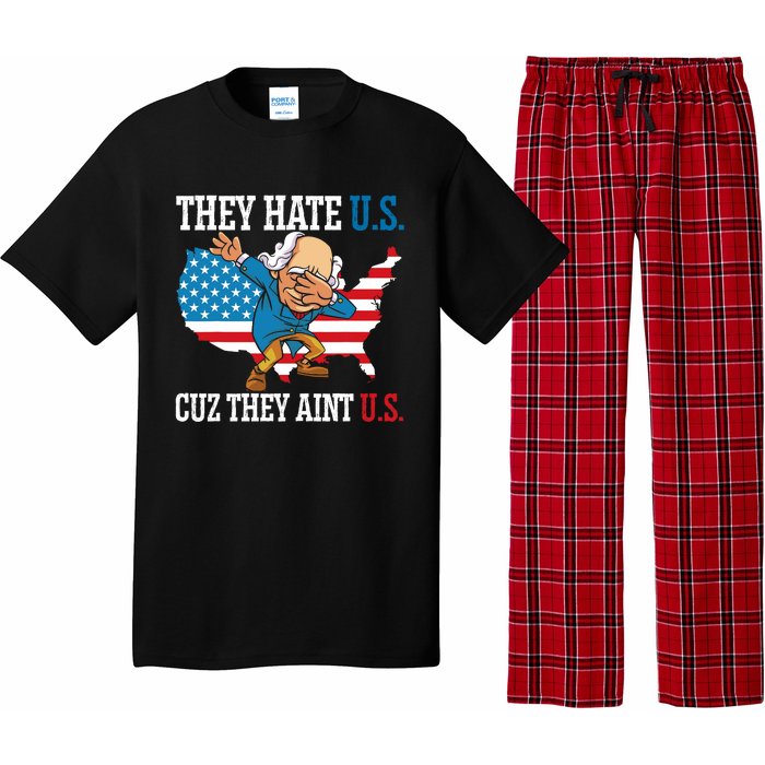 They Hate Us Cuz They AinT Us America Usa Flag 4th Of July Pajama Set