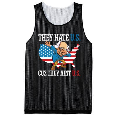 They Hate Us Cuz They AinT Us America Usa Flag 4th Of July Mesh Reversible Basketball Jersey Tank