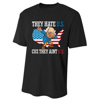 They Hate Us Cuz They AinT Us America Usa Flag 4th Of July Performance Sprint T-Shirt