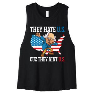 They Hate Us Cuz They AinT Us America Usa Flag 4th Of July Women's Racerback Cropped Tank