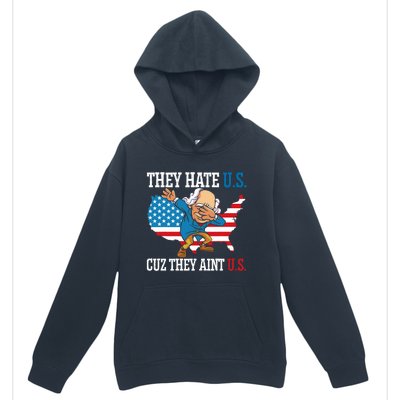 They Hate Us Cuz They AinT Us America Usa Flag 4th Of July Urban Pullover Hoodie