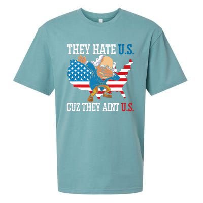 They Hate Us Cuz They AinT Us America Usa Flag 4th Of July Sueded Cloud Jersey T-Shirt