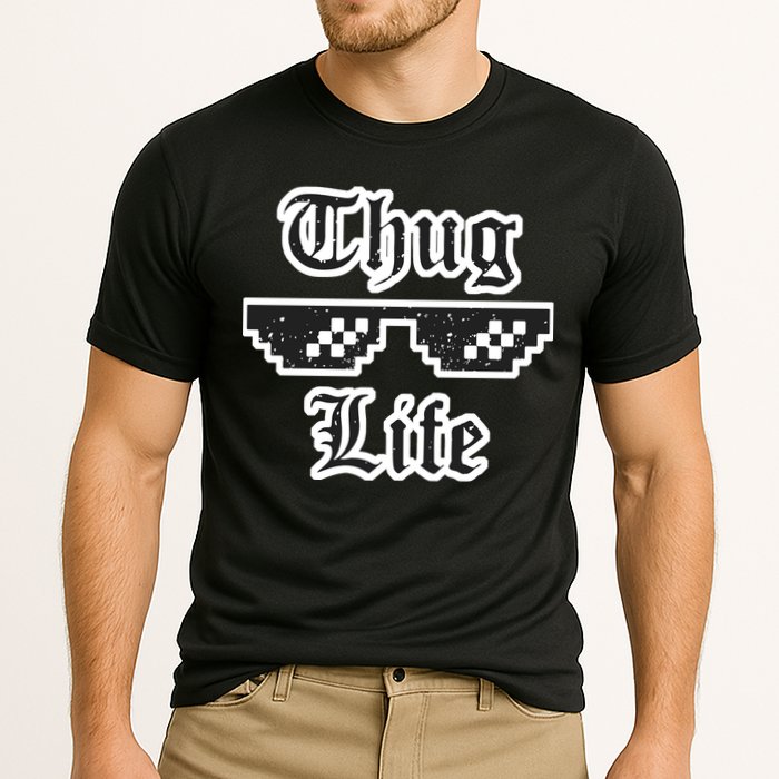 Thug Life Retro Glasses Meme Cooling Performance Crew T-Shirt
