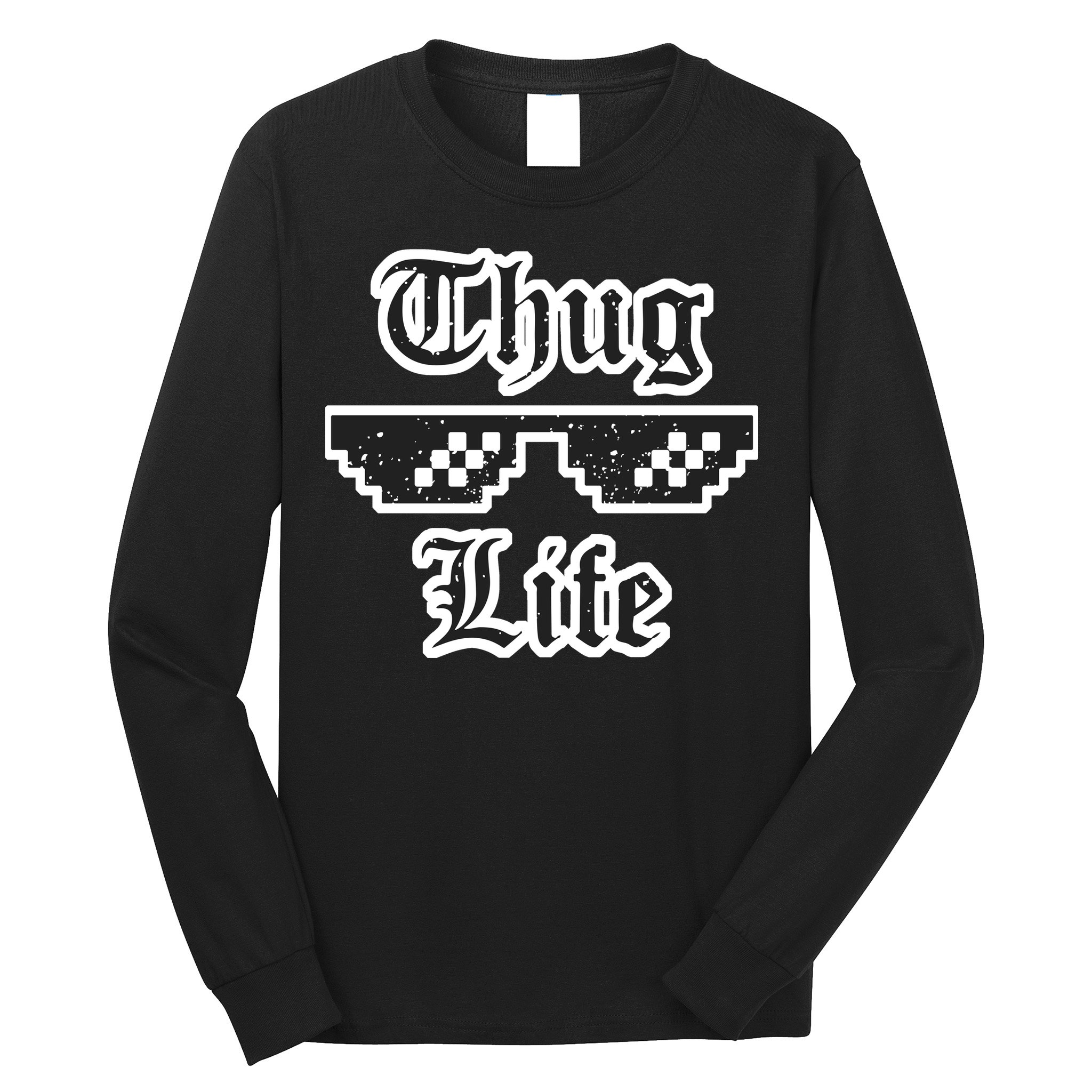 Thug Life Retro Glasses Meme Long Sleeve Shirt