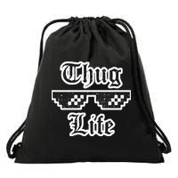 Thug Life Retro Glasses Meme Drawstring Bag