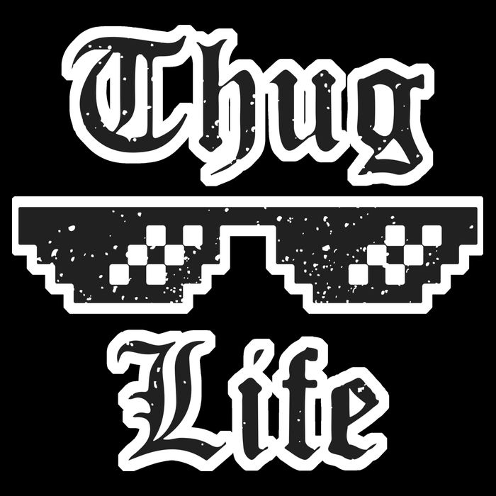 Thug Life Retro Glasses Meme Drawstring Bag