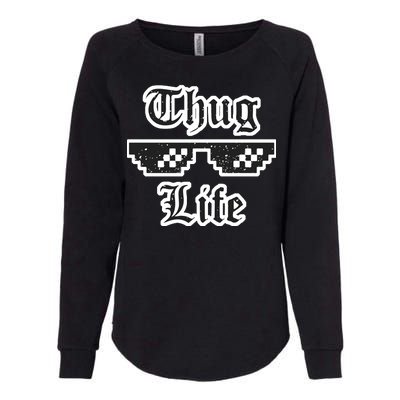 Thug Life Retro Glasses Meme Womens California Wash Sweatshirt