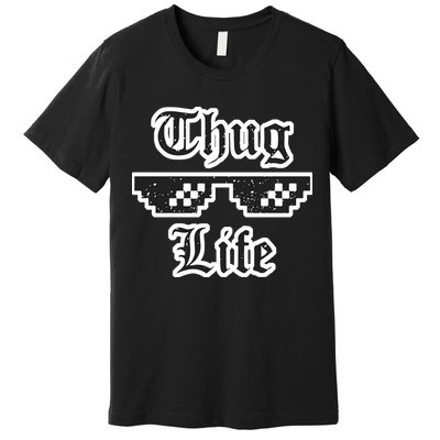 Thug Life Retro Glasses Meme Premium T-Shirt