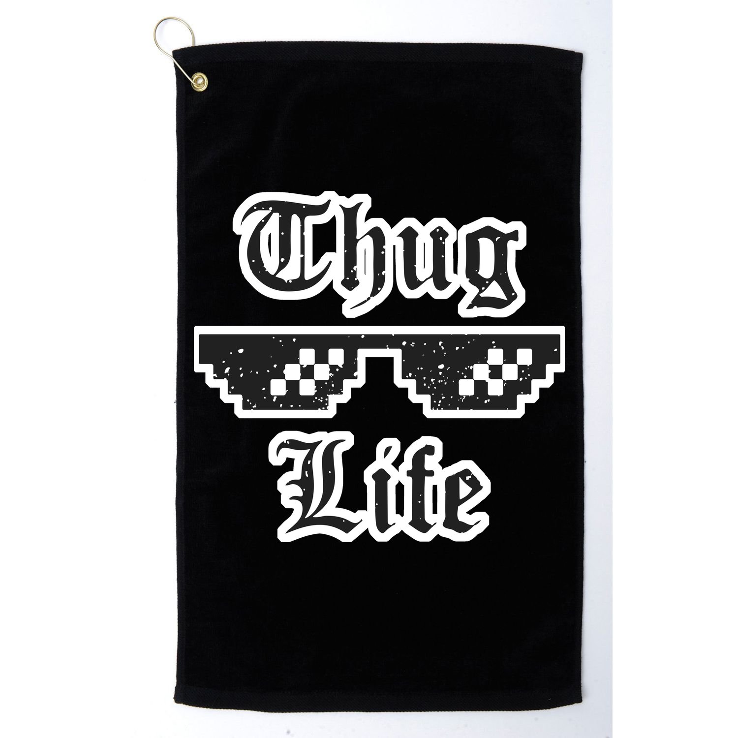Thug Life Retro Glasses Meme Golf Towel