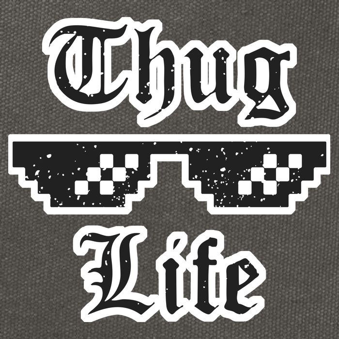 Thug Life Retro Glasses Meme Cotton Canvas Backpack
