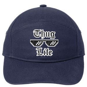 Thug Life Retro Glasses Meme 7-Panel Snapback Hat