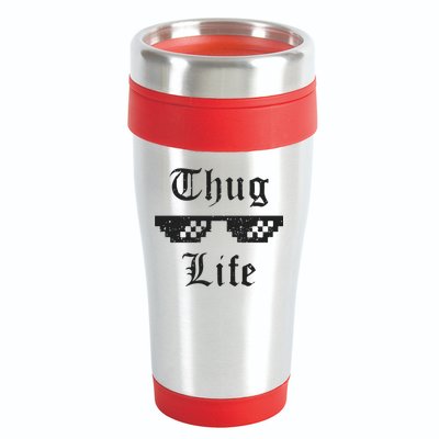 Thug Life Retro Glasses Meme 16oz Travel Tumbler