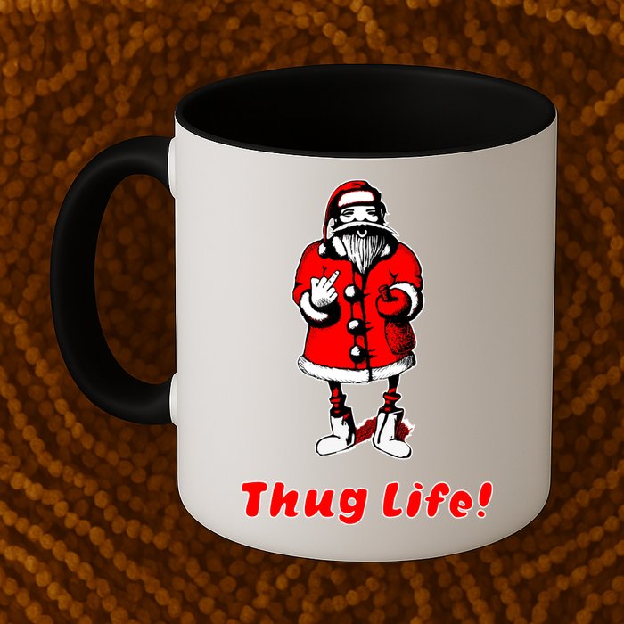 Thug Life Santa Claus Finger Christmas Mug