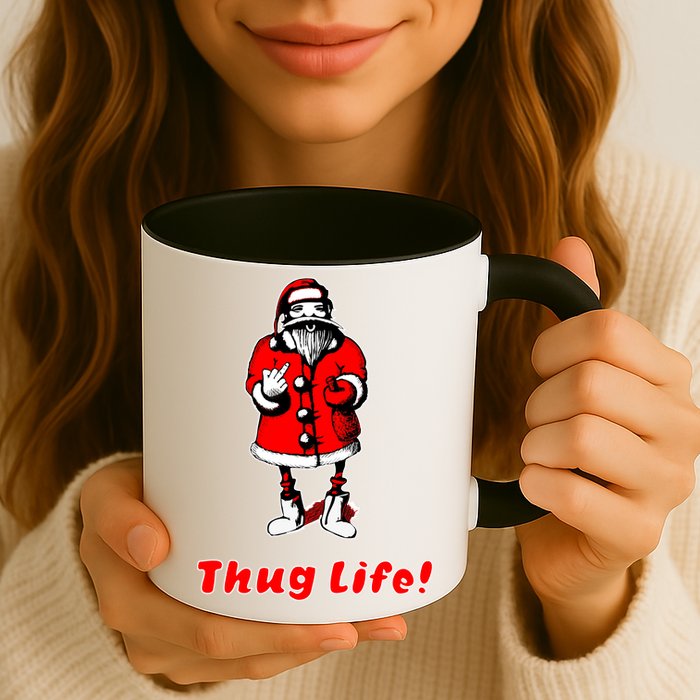 Thug Life Santa Claus Finger Christmas Mug