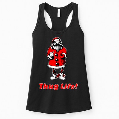 Thug Life Santa Claus Finger Christmas Womens Tank Top
