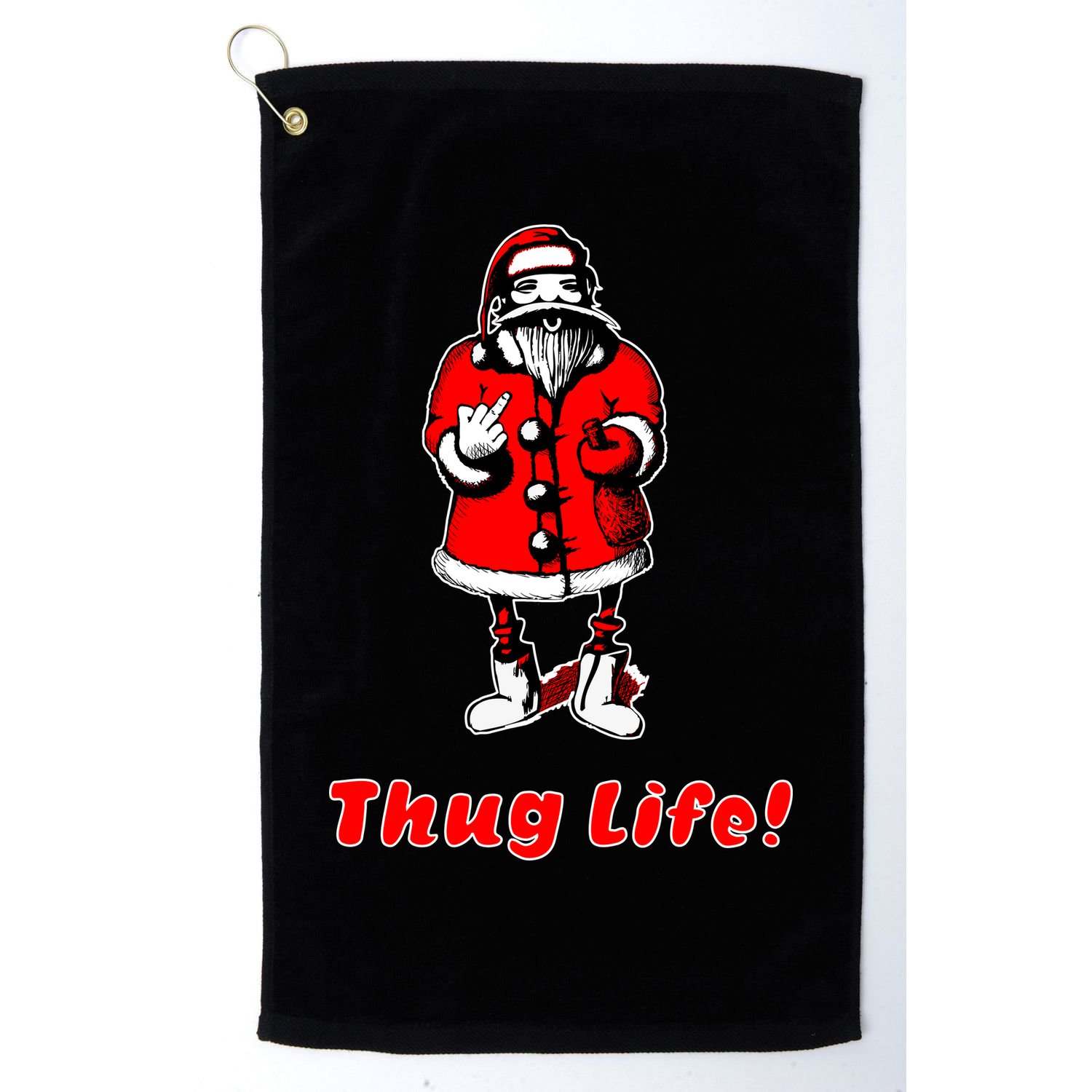 Thug Life Santa Claus Finger Christmas Golf Towel