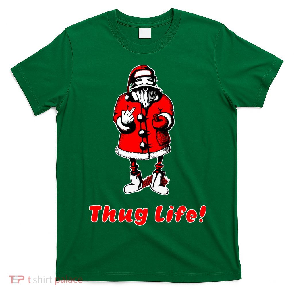 Thug Life Santa Claus Finger Christmas T-Shirt