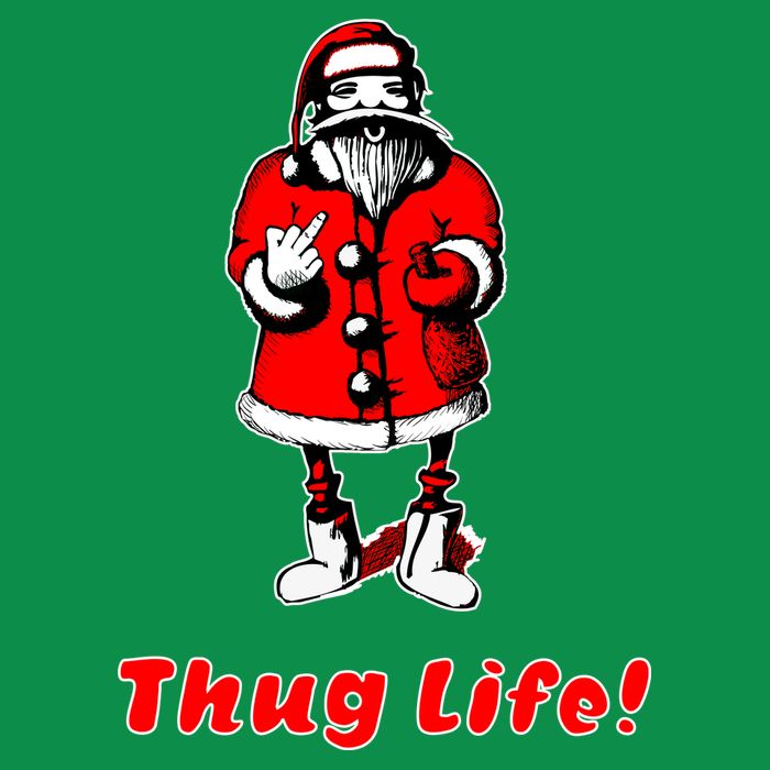Thug Life Santa Claus Finger Christmas Poster