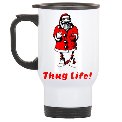 Thug Life Santa Claus Finger Christmas Stainless Steel Travel Mug