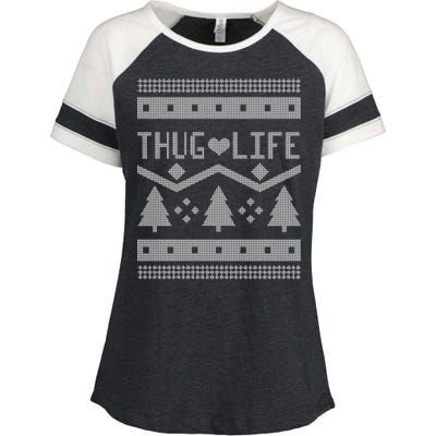 Thug Life Ugly Christmas Sweater Enza Ladies Jersey Colorblock Tee