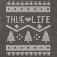 Thug Life Ugly Christmas Sweater Cotton Canvas Backpack