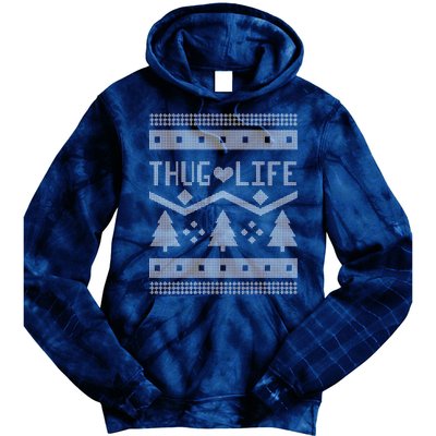 Thug Life Ugly Christmas Sweater Tie Dye Hoodie