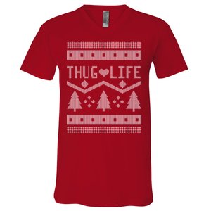 Thug Life Ugly Christmas Sweater V-Neck T-Shirt