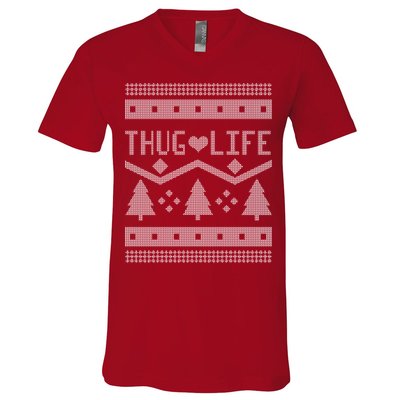 Thug Life Ugly Christmas Sweater V-Neck T-Shirt