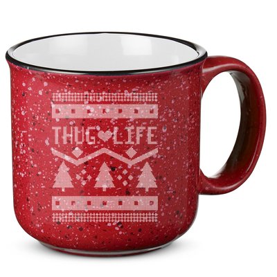 Thug Life Ugly Christmas Sweater 15oz Campfire Ceramic Mug