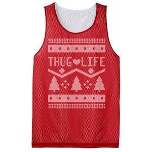 Thug Life Ugly Christmas Sweater Mesh Reversible Basketball Jersey Tank