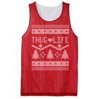 Thug Life Ugly Christmas Sweater Mesh Reversible Basketball Jersey Tank