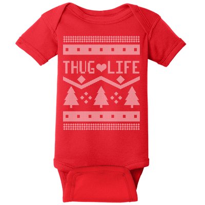 Thug Life Ugly Christmas Sweater Baby Bodysuit