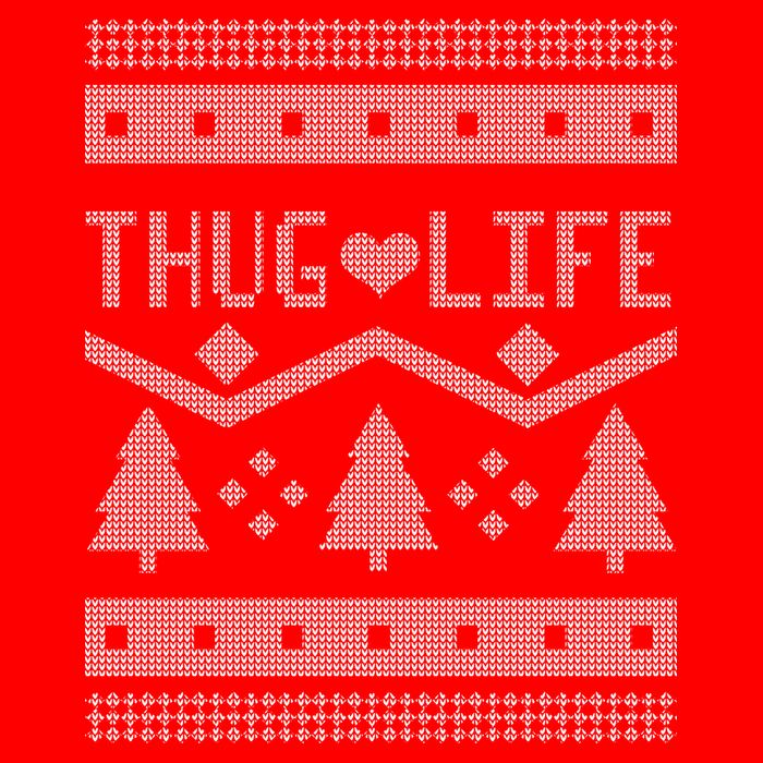 Thug Life Ugly Christmas Sweater Women's V-Neck T-Shirt