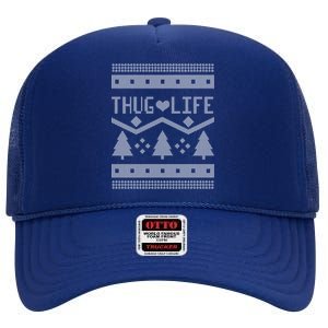 Thug Life Ugly Christmas Sweater High Crown Mesh Back Trucker Hat