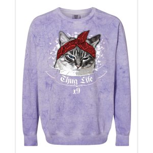 Thug Life X9 Gangster Cat Colorblast Crewneck Sweatshirt