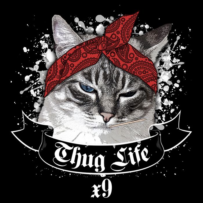 Thug Life X9 Gangster Cat Cooling Performance Crew T-Shirt