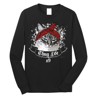 Thug Life X9 Gangster Cat Long Sleeve Shirt