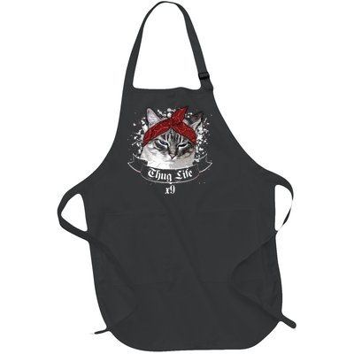 Thug Life X9 Gangster Cat Full-Length Apron With Pockets