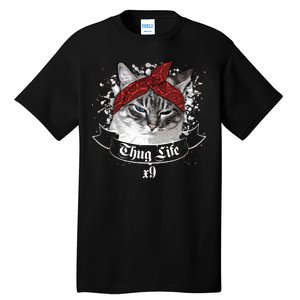 Thug Life X9 Gangster Cat Tall T-Shirt