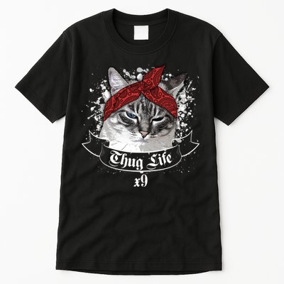 Thug Life X9 Gangster Cat Tall T-Shirt